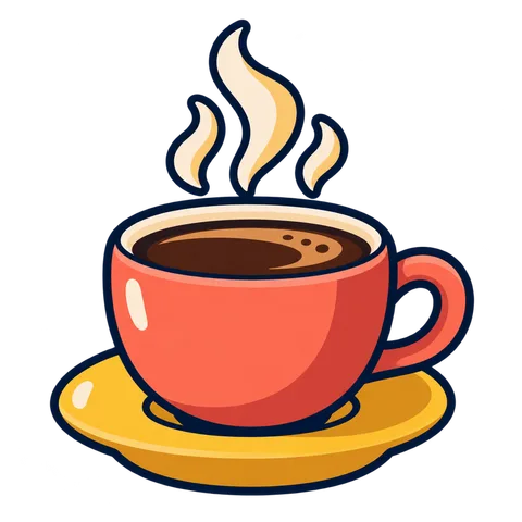 Coffee cup sticker